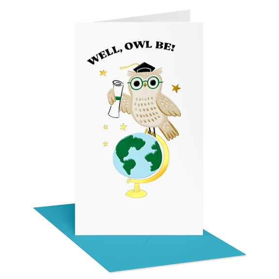 American Greetings Graduation Money/Gift Card Holder Card for Any Graduate (Well, Owl Be)