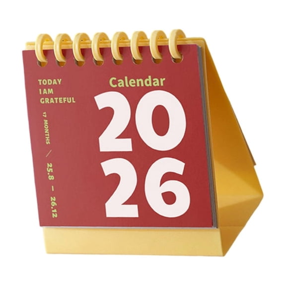 Small 2026 Desktop Calendar 12 month Runs from Jan 2026 to Dec 2026 for Office