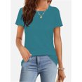 thumbnail image 6 of Womens Summer Casual Short Sleeve Tunics Tops Crew Neck Blouses Dressy Basic Shirts, 6 of 6