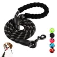 thumbnail image 1 of 1.5m Strong Dog Leash - Extra Heavy Duty Rock Climbing Rope, Padded Handle, Reflective Threads, Black, 1 of 5