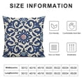 thumbnail image 5 of Navy Blue Ethnic Boho Pillow Covers Bohemian Carpet Style Vintage Navy Flower Print Decorative Throw Pillows Outdoor Linen Square Cushion Case Farmhouse Decor for Home Sofa Bed, 5 of 5