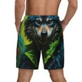 thumbnail image 2 of Haiem Realistic Style Wolf Warrior Mens Swim Trunks with Compression Liner 2 in 1 Swimming Shorts Stretch Swimwear Quick Dry,Board Shorts-XX-Large, 2 of 9