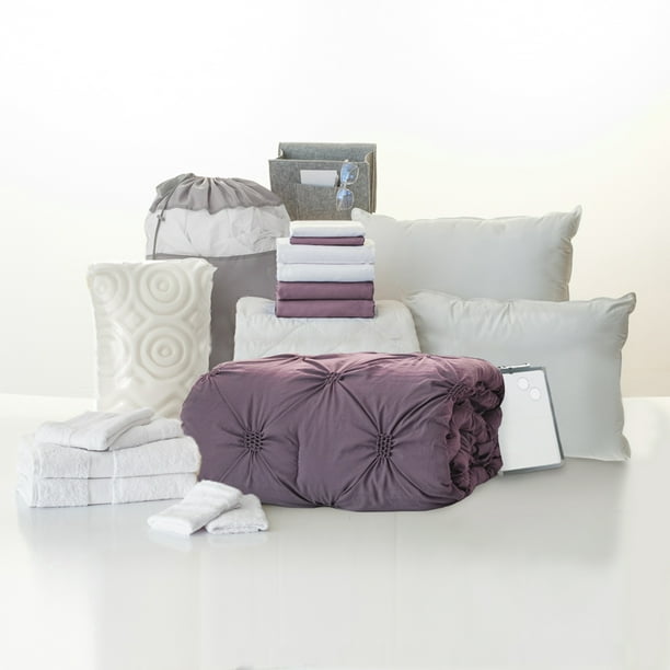 College Dorm Bedding Comforter Set, Purple Twin Xl Dorm Bedding Sets