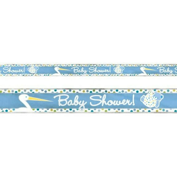 Baby Boy Blue Stork 12Ft Baby Shower Foil Banner Party Supplies