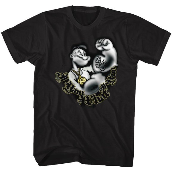 Popeye I Yam Black Adult T-Shirt 5Xl