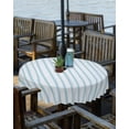 thumbnail image 2 of Ocean Blue Stripes Seamless Ticking Stripe Round Tablecloth with Zipper,Waterproof Table Cloth with Umbrella Hole Patio Tablecloths for Outdoor Tables,Farmhouse Pinstripe Spillproof Table Cover, 2 of 6