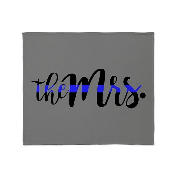 CafePress - Thin Blue Line The Mrs. Throw Blanket - Soft Fleece Throw Blanket, 50"x60" for All Ages