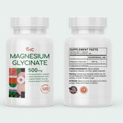 VHC Magnesium Glycinate Supplement 500mg High Absorption Chelated Formula 120 Capsules