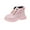 Pink, variant on Pink Children'S Short Tube Boots With Shiny Patent Leather And Front Lace Up, For Everyday Activities