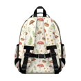thumbnail image 3 of Mushroom and Fern White Pattern Cute School Backpack Bag for School with Padded Back and Adjustable Shoulder Straps 15.25"x11.5"x5.25", 3 of 5