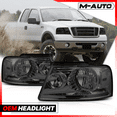 thumbnail image 2 of M-AUTO Headlights Assembly for 2004-2008 Ford F-150 / 2006 2007 2008 Mark LT Truck, Chrome Housing Smoke Lens Clear Corner, 2 of 9