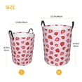 thumbnail image 3 of Balery Hand Drawn Strawberry Cesta de ropa redonda con asas, impermeable, independiente, para ropa, juguetes, dormitorio y familia-Small, 3 of 6