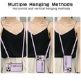 thumbnail image 4 of Crossbody Wallet Case for iPhone 14 Pro Max with Lanyard Strap Card Slot Holder RFID Blocking 360° Ring Kickstand,Magnetic Flip Folio Zipper Purse Case, PU Leather Cover Handbag,Purple, 4 of 10