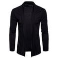 thumbnail image 2 of Men No Pockets Solid Cardigan Turndown Casual Shawl Loose Slim Fit Jacket, 2 of 4