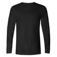 thumbnail image 4 of Mens Long Sleeve T Shirt Solid Color Crewneck Basic Tee Soft Polyester Cotton Blend Wrinkle Resistant Casual, 4 of 4