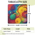 thumbnail image 2 of Colorful Circular Pattern Square Fitted Tablecloth with Elastic Edge,Square Table Cover,Washable Elastic Table Cover for Home Kitchen Party Decor 34"x34", 2 of 6