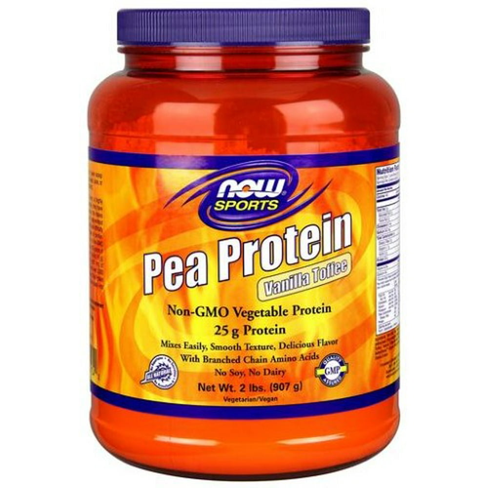 NOW Sports Pea Protein Powder, Vanilla Toffee, 24g Protein, 2.0lb, 32