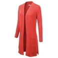 thumbnail image 2 of Doublju Women's Lightweight Long Sleeve Open Front Long Cardigan Sweaters, 2 of 5