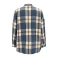 thumbnail image 6 of DondPO Jackets For Women Women's Brushed Plaid Shirts Long Sleeve Flannel Lapel Button Pocketed Jacket Coats Plaid Shirts For Women Flannel Jacket Women Blue XL Clearance！, 6 of 9