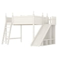 thumbnail image 6 of Harper & Bright Designs Full Size Loft Bed with Wardrobe and Storage Shelves, Solid Wood Loft Bed Frame with Detachable Slide and Ladders, Beige, 6 of 12