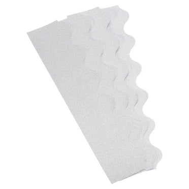 Uxcell 3"x13" Bulletin Board Border Scalloped Trim Strips Wall Decor for Locker Classroom Poster Board 30 Pack Silver