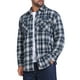 thumbnail image 4 of Camisas de hombre de ajuste slim con botones de manga larga a rayas en colores contrastantes con bolsillo en azul marino y blanco, 4 of 7