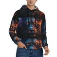thumbnail image 2 of Wukai Forest Cool Lion Print Men Hoodies Fleece Sweatshirts Long Sleeve Sweaters Pullover Fall Outfits Winter Clothes-4X-Large, 2 of 7