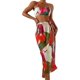thumbnail image 1 of Traje de baño de 3 piezas con estampado para mujer, falda de playa Verde (Mint Green) XL Verde (Mint Green) XL Xishao ropa, 1 of 2