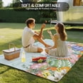 thumbnail image 4 of Outdoor Rug 5x7 ft Bunny Tail Happy Easter Waterproof Outdoor Patio Rug Mat Non Slip Outside Area Rugs Carpet for RV,Camping,Porch,Deck,Pool,Balconybackyard,Color Eggs Spring Flowers Light Blue, 4 of 9