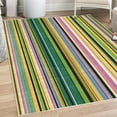 thumbnail image 1 of Abstract Decorative Rug, Barcode Lines Like Stripes Vertical Pattern Funky Modern Tile Illustration, Quality Carpet for Bedroom Dorm and Living Room, 6 Sizes, Jade Green, by Ambesonne, 1 of 4