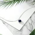 thumbnail image 4 of Gem Stone King 925 Sterling Silver Cushion Blue Sapphire Pendant Necklace for Women (4.74 Cttw, Gemstone Birthstone, with 18 inch Chain), 4 of 4