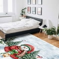 thumbnail image 5 of Christmas Snowman Area Rug 2x3ft Winter Xmas Trees Bird Snowflakes White Wood Non-Slip Washable Square Rugs Soft Felt Indoor Floor Mat for Bedroom Kitchen Living Room Bathroom, 5 of 8