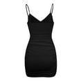 thumbnail image 4 of Vestido midi ajustado sexy para mujer: con aberturas, fruncido, poliéster-spandex, para discoteca/boda, tallas XS-L, 4 of 5