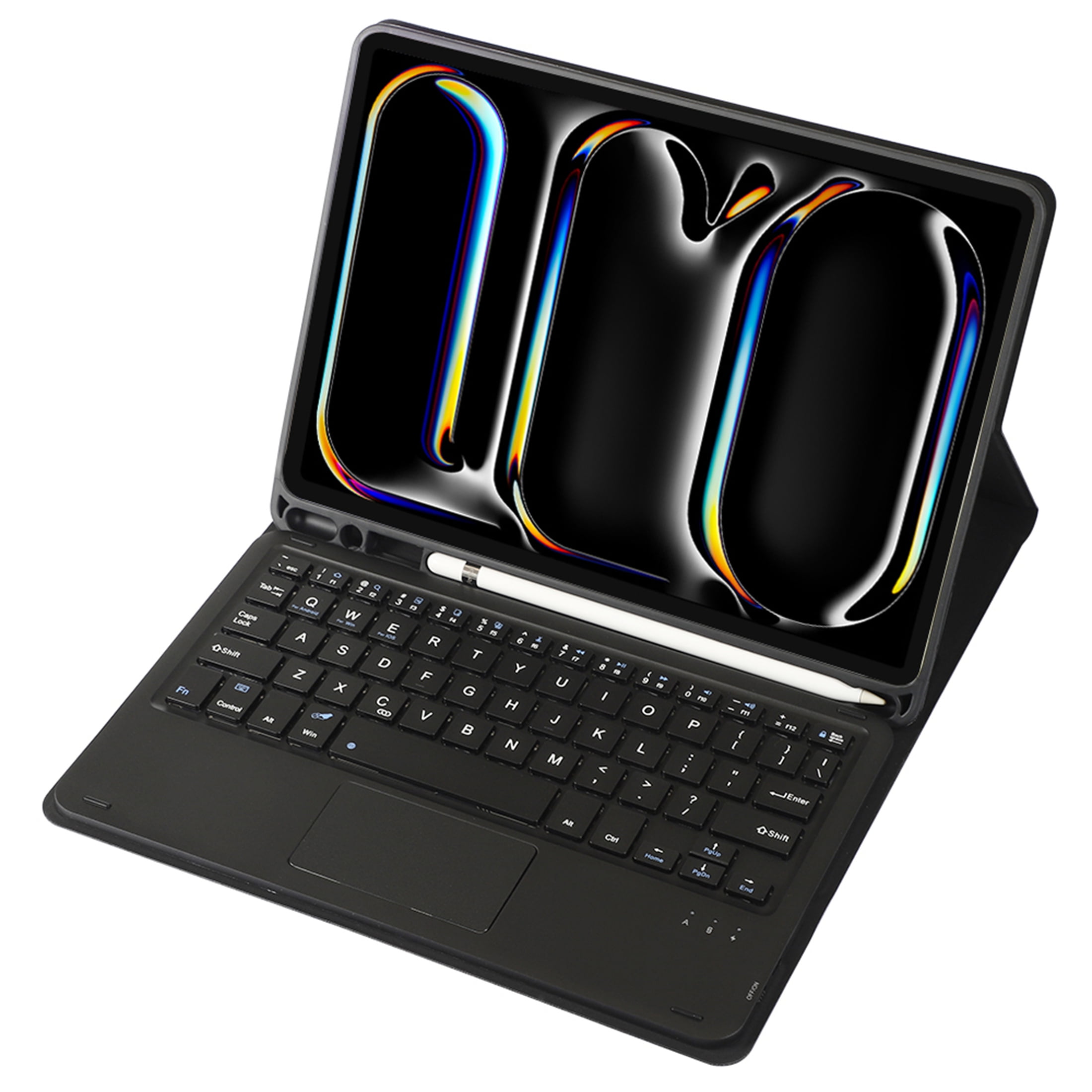 Wireless Bluetooth Trackpad Keyboard Shockproof Smart Case with Pencil Holder for iPad 5th 6th Gen 9.7 inch Black