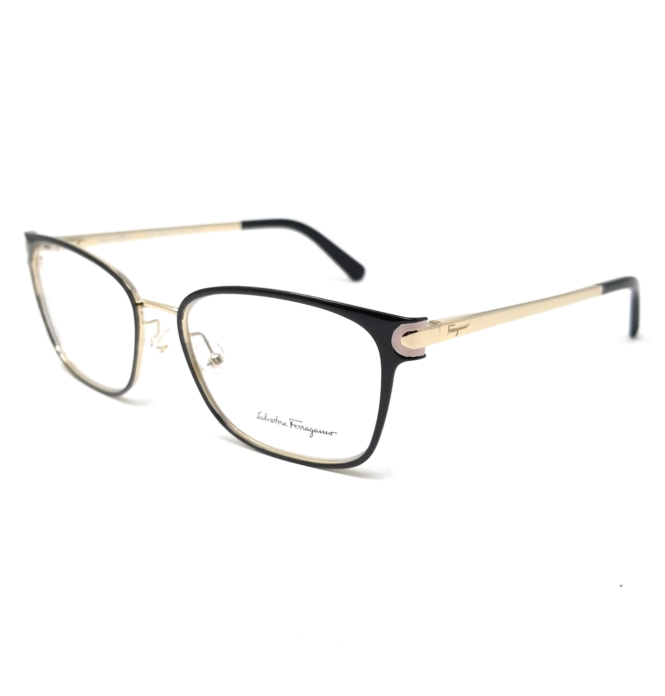 Salvatore Ferragamo Eyeglasses SF2159 017 Black-Shiny Gold Women's ...
