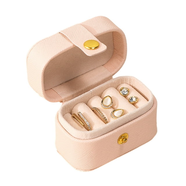 Value for Money,Mini Jewelry Box, Travel Jewelry Organizer, Portable Storage, Clear Acrylic, For Bridesmaids, Gift Set, Compact Design, Safe Keeping, Elegance, Daily Use | Pu, Pink-997 $BS$3