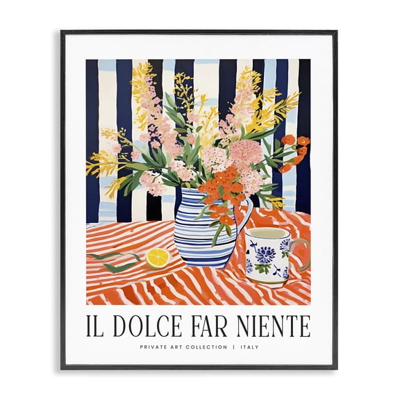 Stupell Industries Modern Classic Italian Bouquet Black Framed Giclee Art, 11 x 14, by Lettered and Lined