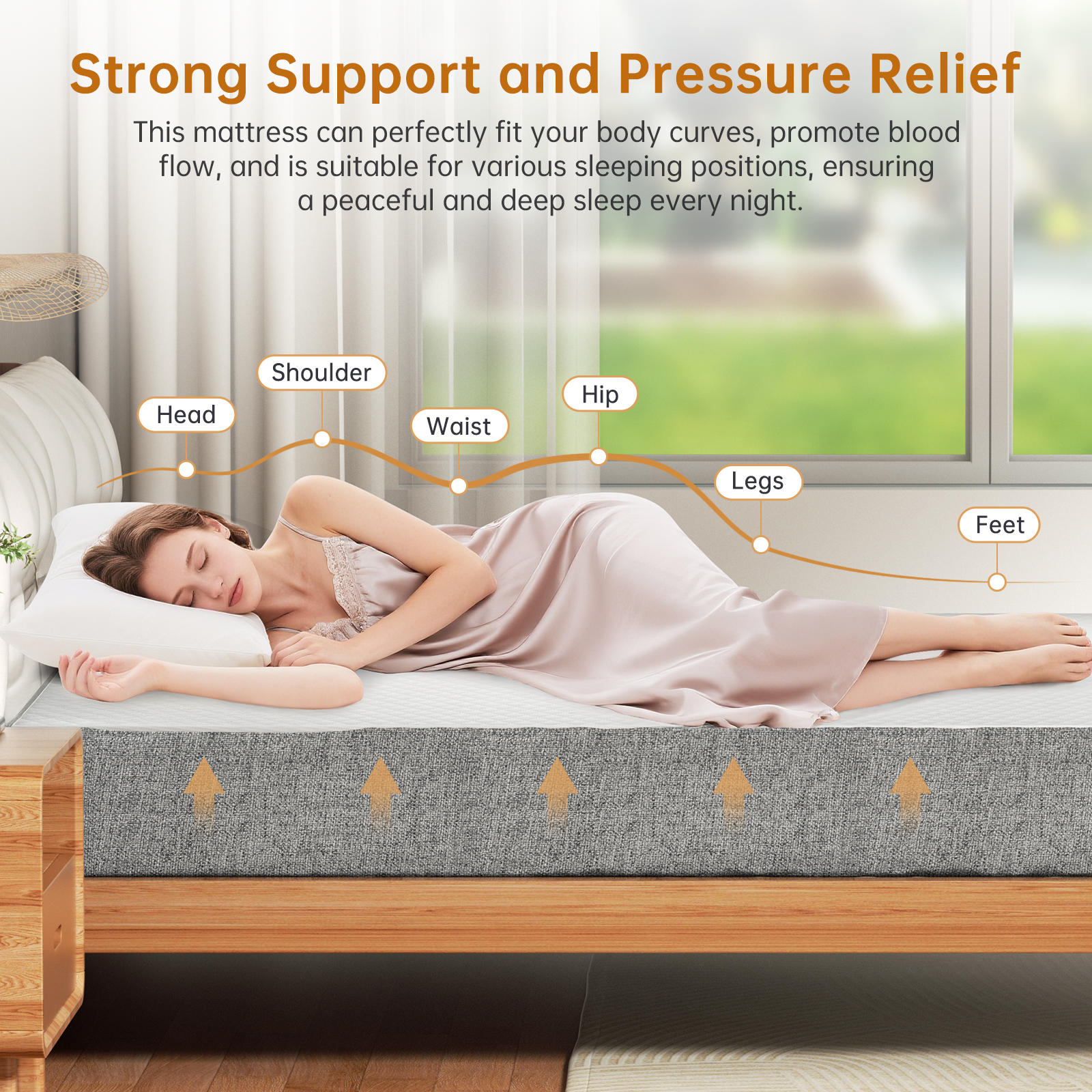 Babyqueen Twin Mattress 8 inch Gel Memory Foam Mattress in a Box, High Density Support Foam, Medium Firm, Certipur-US Certified