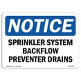 thumbnail image 1 of SignMission OS-NS-A-1218-L-18413 12 x 18 in. OSHA Notice Sign - Sprinkler System Backflow Preventer Drains, 1 of 1