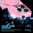 thumbnail image 3 of Allytechgroup Magnetic For iPhone 15 Pro Max Case with Ring, [1x Screen Protector] [Slide Camera Cover] Military Grade Drop Protection Back Cover For iPhone 15 Pro Max, Pink, 3 of 10