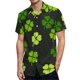 thumbnail image 3 of Camisas de verano con estampado de trébol de cuatro hojas para hombre y mujer, camisas casuales de manga corta con solapa, estilo hawaiano, para playa, estilo urbano, 3 of 5