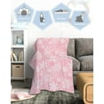 thumbnail image 5 of Christmas Throw Blankets, Pink White Snowflakes Pattern Soft Fleece Blanket Decorative for Home Sofa Couch Chair Living Bedroom,60x80 Inches, Winter, 5 of 6