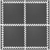 Shock Athletic 6-Pack 24 In. x 24 In. x 20 mm Extra Thick Gym Flooring with Diamond Plate Texture with Microband