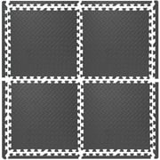 Shock Athletic 6-Pack 24 In. x 24 In. x 20 mm Extra Thick Gym Flooring with Diamond Plate Texture with Microband