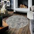 thumbnail image 3 of HomeNette Machine Washable Round Rug, 80 cm Non Slip, Non Shedding, Waterproof, Dark Grey Round Rugs, Throw Rug for Living Room, Kitchen, Bathroom, Small Circle Rug, Tokyo Collection Area Rugs, 3 of 4
