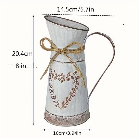Retro metal and simple decorative vases, coarse-leaf milk kettles for flower arrangement, garden flowerpots and flower buckets