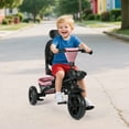 thumbnail image 6 of AILEEKISS Foldable Kids Tricycle with Push Handle, 7-in-1 Ride Trike for Infant 1-5 Years, Pink, 6 of 9