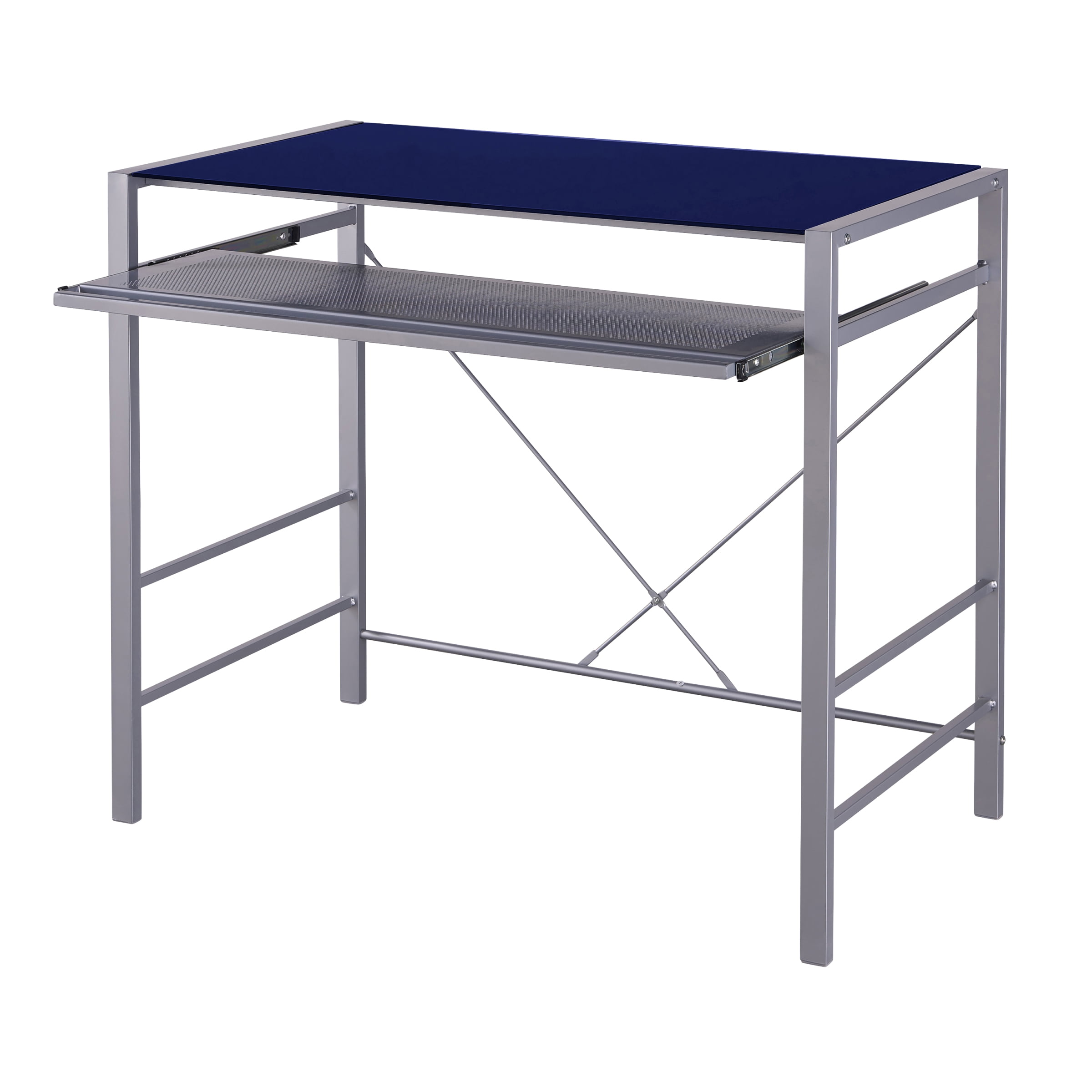 Mainstays Versatile Modern Glass Top Desk Multiple Colors