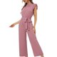 thumbnail image 4 of SAYOO Mono de Mujer, Mono de Color Liso con Cuello Redondo Sin Mangas con Volantes y Bolsillos para Verano, S/M/L/XL SAYOO Diaria, 4 of 9