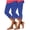 Blue, variant on Women's Capris Leggings 2 Pack Ribbed Elastic Waist Hem Hollow out Stretchy Summer Casual Pants